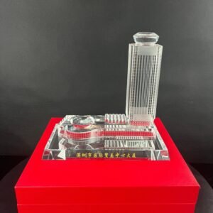 3D Laser Engraved Crystal Office Building Model – Manufacturer Direct (Low Price for Bulk)