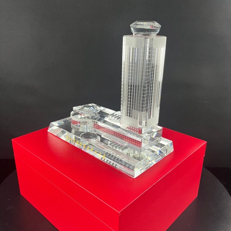 3D Laser Engraved Crystal Office Building Model – Manufacturer Direct (Low Price for Bulk) - Image 3