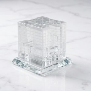 Alternative view of K9 Crystal Copporate Gift - Office Building Model - OEM Custom Crystal Gift Chinese Manufacturer