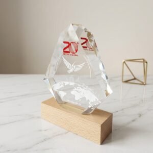 Alternative view of Premium Custom K9 Crystal Trophy for Corporate Anniversary Factory Direct