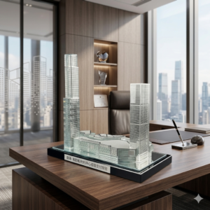Alternative view of High-End Cooperate Souvenirs - Headquarters Crystal Model - Business Gifts