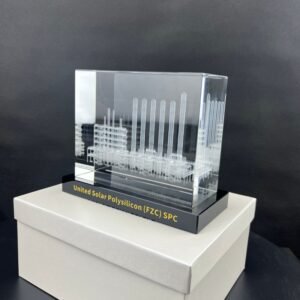 Alternative view of Crystal 3D Miniature Factory Model | OEM Industrial Display for Promotional Business Gifts