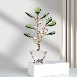 Luxury Crystal Bodhi Tree Tabletop Ornament | Handcrafted Glass Lucky Tree Figurine | Wholesale Source Factory Custom Logo