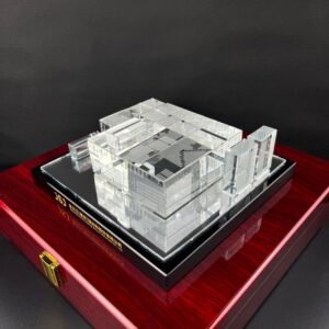 Custom K9 Crystal Corporate Headquarters Model | 3D Laser Engraved Architectural Replica | High-End Business Commemorative Gift from Source Factory
