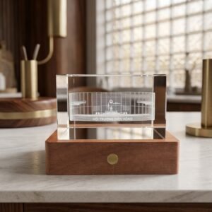 High-End 3D Crystal Architecture Model - Bespoke Diplomatic Souvenir | China Crystal Factory