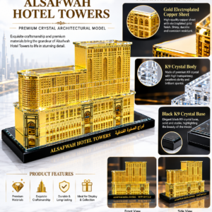 Alternative view of Premium corporate gifts | OEM Crystal Gifts Manufacturer | Al Safwah Hotel Towers Model