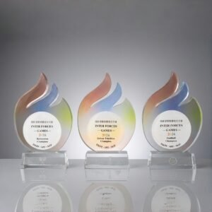 Alternative view of Custom Flame Shape K9 Crystal Trophy - Premium Corporate Gift - Sports Champion Award
