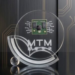 Core Driven · Crafting the Future | Custom Chip-Embedded Crystal Monument