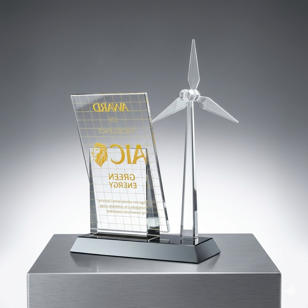 Exquisite Crystal Windmill Model for Green Energy Awards – Custom Corporate Gifts - Image 5