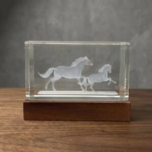 3D Laser Internal Engraving Crystal Horse - Premium Corporate Gifts & Home Decor