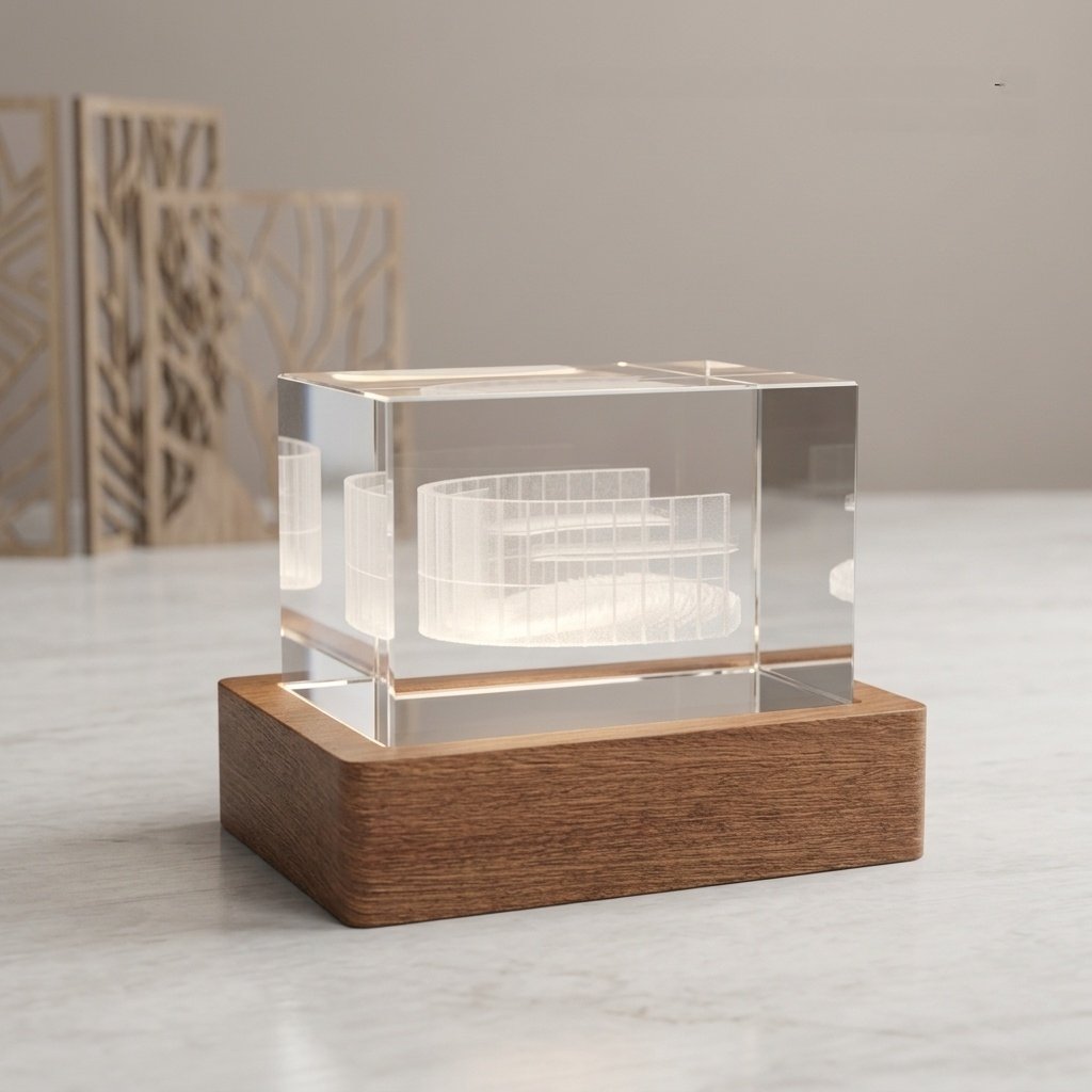 High-End 3D Crystal Architecture Model - Bespoke Diplomatic Souvenir | China Crystal Factory - Image 3