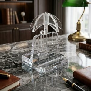 K9 Crystal Phone/Pen Holder-Umbrella Design-Custom Crystal Gifts-Corporate Gifts Chinese Manufacturer