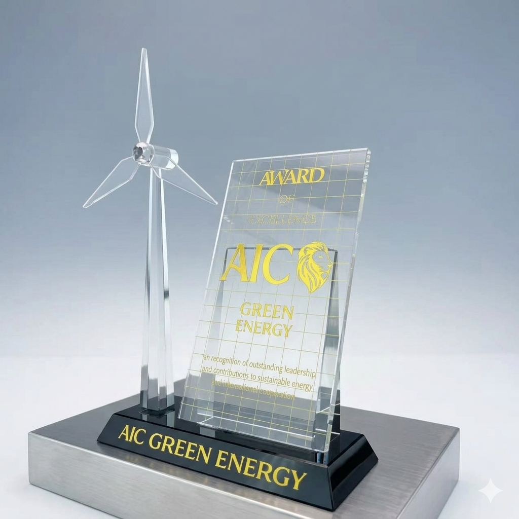Exquisite Crystal Windmill Model for Green Energy Awards – Custom Corporate Gifts - Image 4