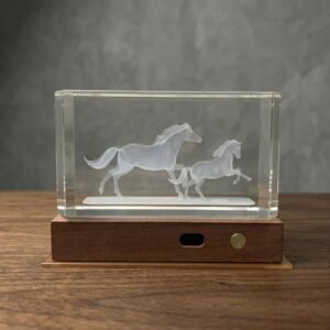 Alternative view of 3D Laser Internal Engraving Crystal Horse - Premium Corporate Gifts & Home Decor
