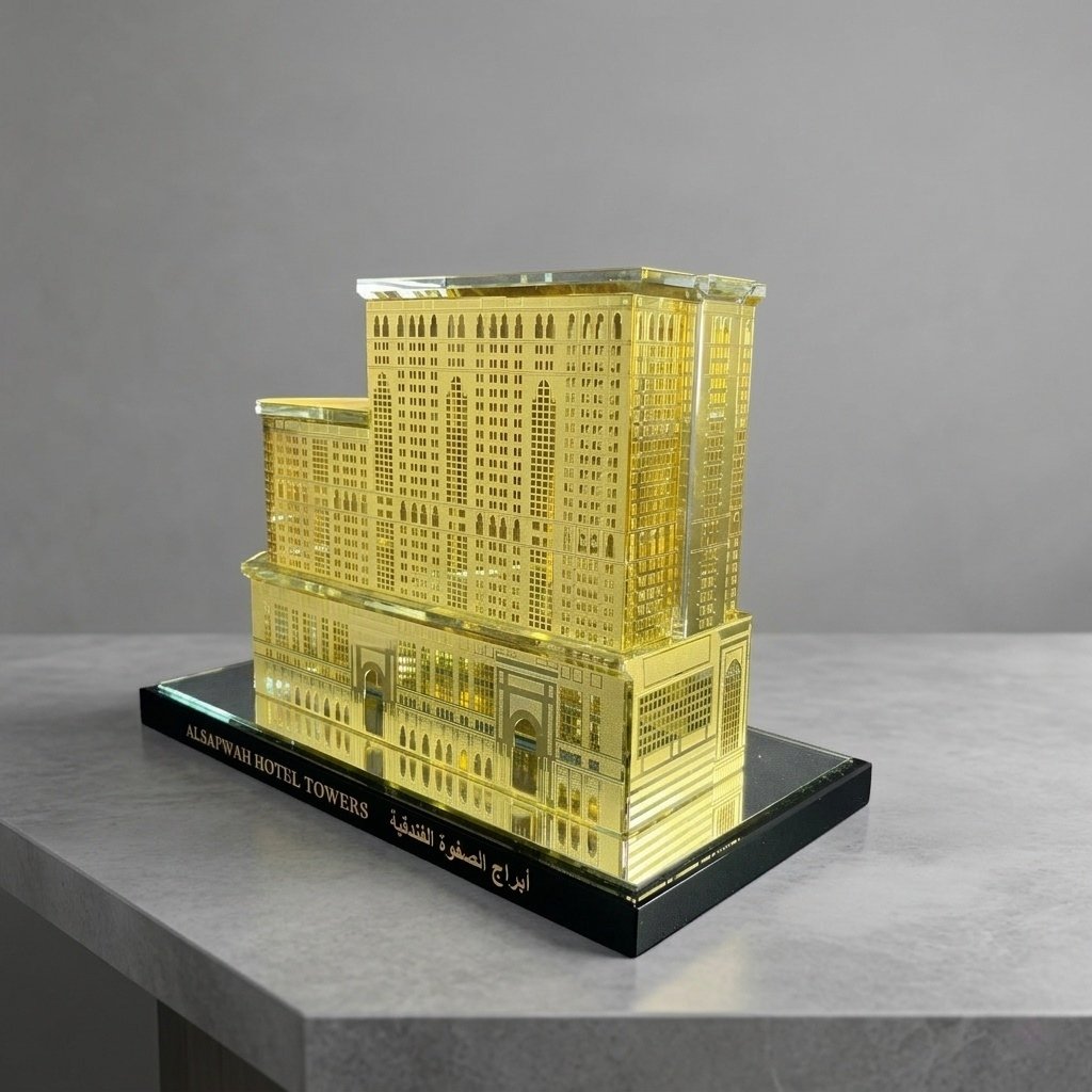 Premium corporate gifts | OEM Crystal Gifts Manufacturer | Al Safwah Hotel Towers Model - Image 4