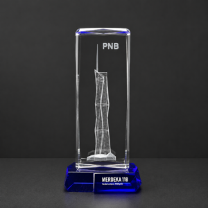 Custom Corporate Gift K9 Crystal Executive Award with 3D Laser Engraved Building | Custom Trophy for Company Anniversary & Executive Recognition
