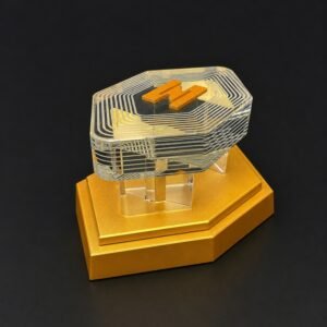 Custom Crystal Commemorative Award for Corporate IPO Celebration | Premium Bespoke Crystal Gift Manufacturing