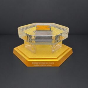 Alternative view of Custom Crystal Commemorative Award for Corporate IPO Celebration | Premium Bespoke Crystal Gift Manufacturing