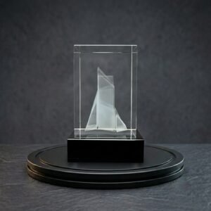 Alternative view of Custom K9 Crystal Corporate Gift | 3D Laser Engraved Crystal Building Model Trophy for Corporate Anniversary & IPO Commemoration