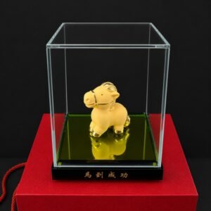 Alternative view of Custom Corporate Gift Set with Gold Horse Figurine | Premium Executive Gift in Luxury Presentation Box