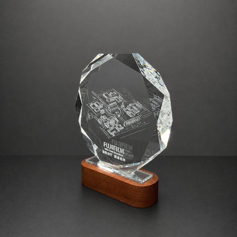 Custom Octagonal Crystal Employee Recognition Trophy | Premium K9 Crystal Corporate Award with 3D Laser Engraving - Image 7