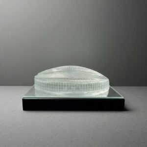 Alternative view of K9 Crystal Stadium Building Model  | Custom Corporate Gift | Crystal Souvenir for Company Anniversary and IPO Celebration