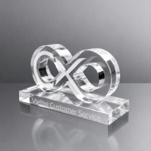 Custom Infinity Crystal Trophy – Personalized K9 Crystal Award with Laser Engraving | Corporate Recognition & Executive Gift Manufacturer