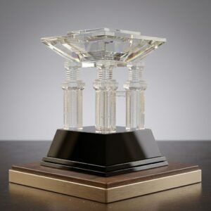Custom K9 Crystal Trophy | Premium Architectural Design Corporate Award for Executive & Government Events