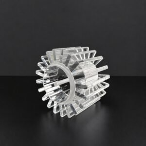 Alternative view of Custom Crystal Gear Component for Industrial Recognition Gift | Bespoke Crystal Engineering Display Piece