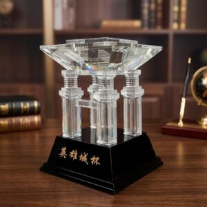 Alternative view of Custom K9 Crystal Trophy | Premium Architectural Design Corporate Award for Executive & Government Events