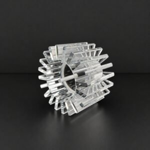 Custom Crystal Gear Component for Industrial Recognition Gift | Bespoke Crystal Engineering Display Piece