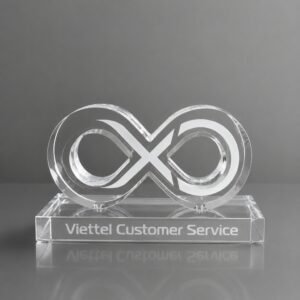 Alternative view of Custom Infinity Crystal Trophy – Personalized K9 Crystal Award with Laser Engraving | Corporate Recognition & Executive Gift Manufacturer