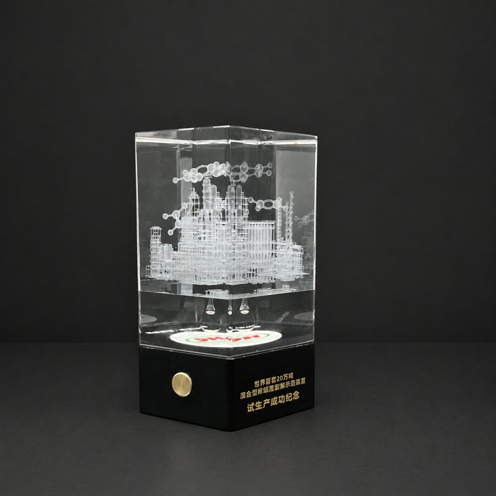Custom 3D Laser Engraved Crystal Corporate Gift | Personalized K9 Crystal Equipment Model Souvenir | OEM Custom Corporate Gift & Trophy Manufacturer China - Image 3