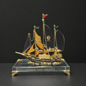 Alternative view of Custom Corporate Gift Crystal Sailing Ship | Premium IPO Commemorative Gift | Executive Business Partner Souvenir | Custom Trophy and Award Manufacturer China