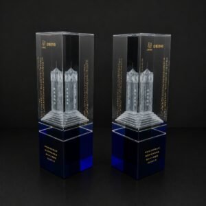 Alternative view of Custom Corporate Gift K9 Crystal 3D Laser Engraved Monument Award | Corporate Anniversary Employee Recognition Souvenir | Custom Trophy and Award Manufacturer China